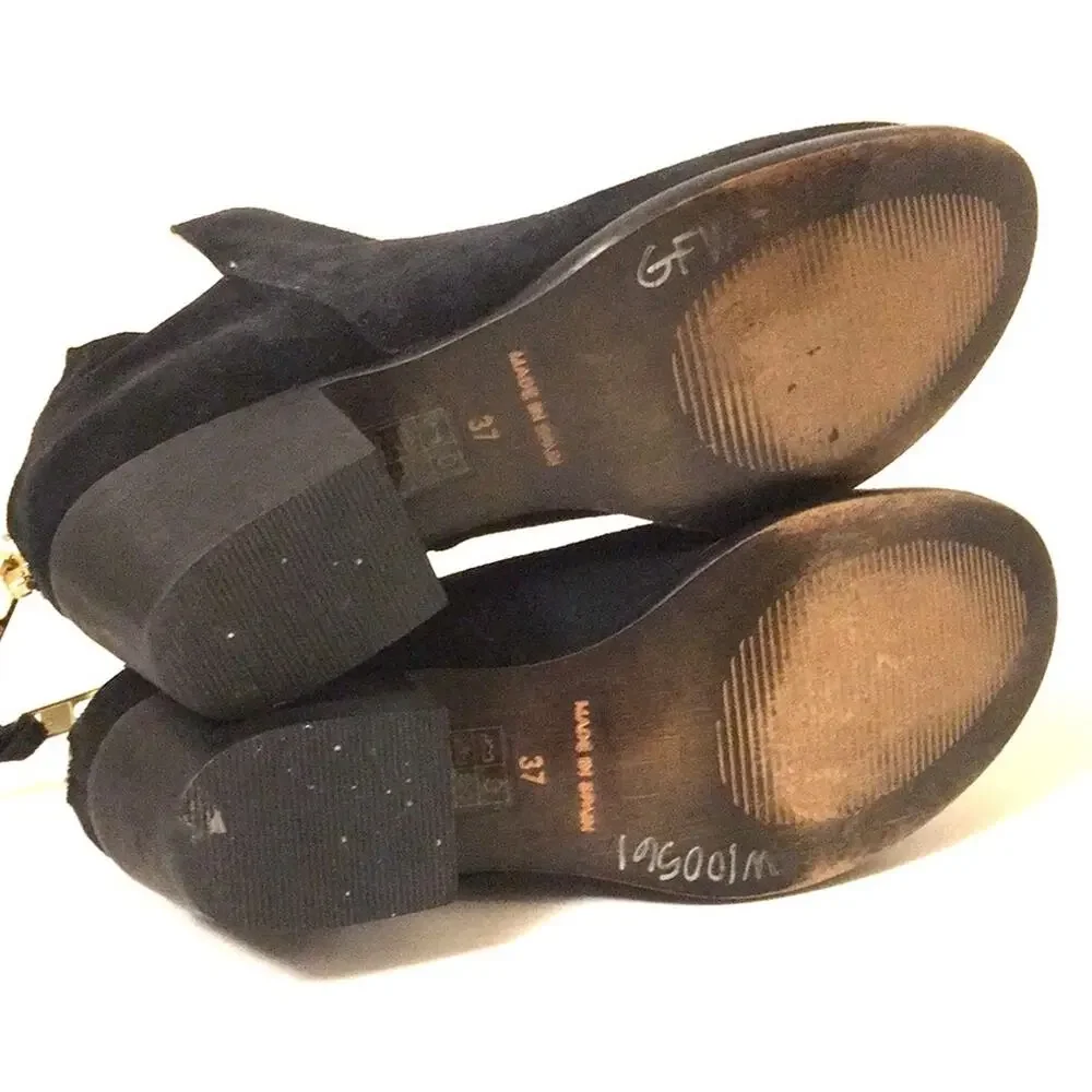 Office London black suede leather ankle boots 37